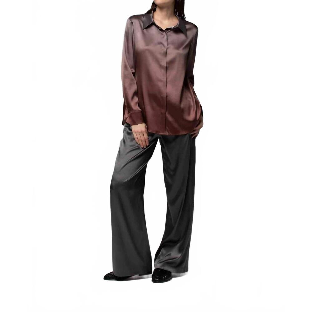 NEW MAX&MOI levy silk blouse in gradient chocolate